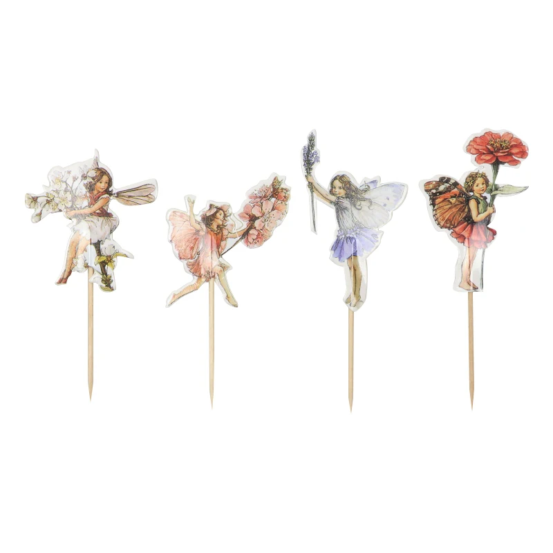 Flower Fairy LINVIERLOVE 24 шт./упак. ковбойские украшения для кексов для детского дня рождения Западный Сельский торт Топпер вечерние украшения - Color: Flower Fairy