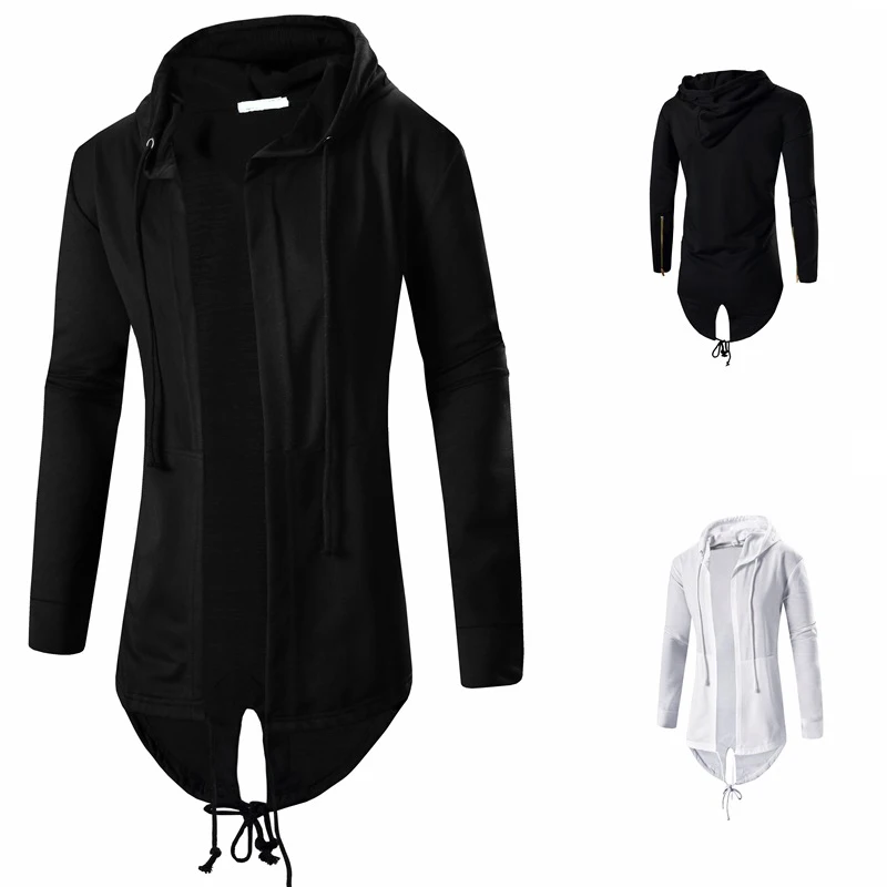 

New High Street Mantle Hoodies Men Hooded Sweatshirts FashionJacket Long Sleeve Cloak Male Cardigan Outerwear Hooded