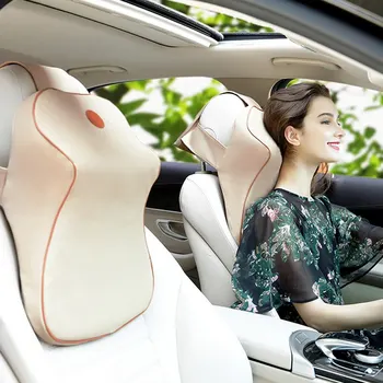 

подушка Car Neck Pillow Headrest Adjustable Memory Foam Head Rest Car Pillow Breathable Travel Office Rest Cushion Pillows Neck