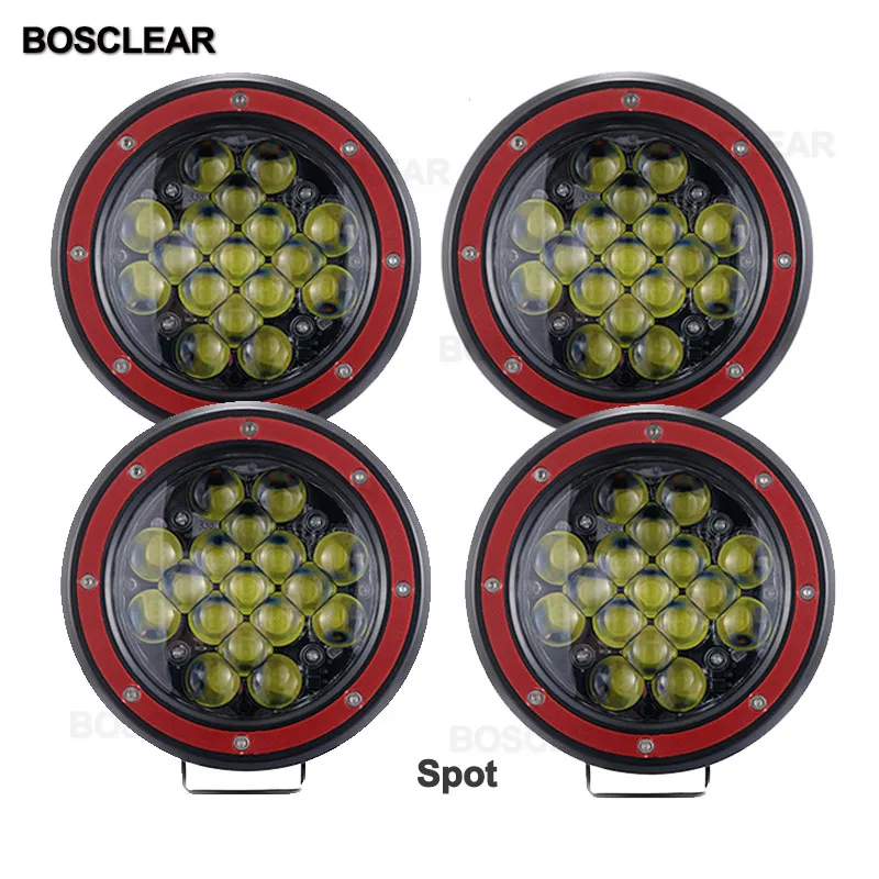 4pcs spot Горячие Новые 7 дюймов круглый 51 ватт машинные Led рабочий свет бар пятно/прожекторный Дальний свет бар для джип 4x4 внедорожный грузовик трактор ATV SUV Drivebosclear - Цвет: 4pcs spot
