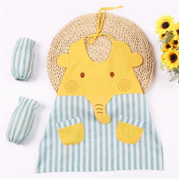 

1 Set Cartoon Cute Kids Apron Sleeves Children Painting Kitchen Cooking Waterproof Protection Clothing Aprons