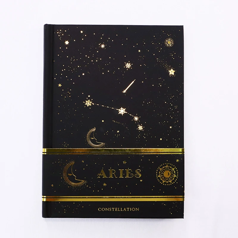 Aries Звездный крутой дневник в твердом переплете, пустая бумага 160P 18,5*13,8 см, сделай сам, альбом для рисования, блокнот, подарок для девочки, школьный планировщик - Цвет: Aries