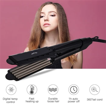 

Professional Flat Iron Hair Crimper Temperature Control Hair Straightener Ceramic Curling Iron Curl Corrugated Iron Wave Styler