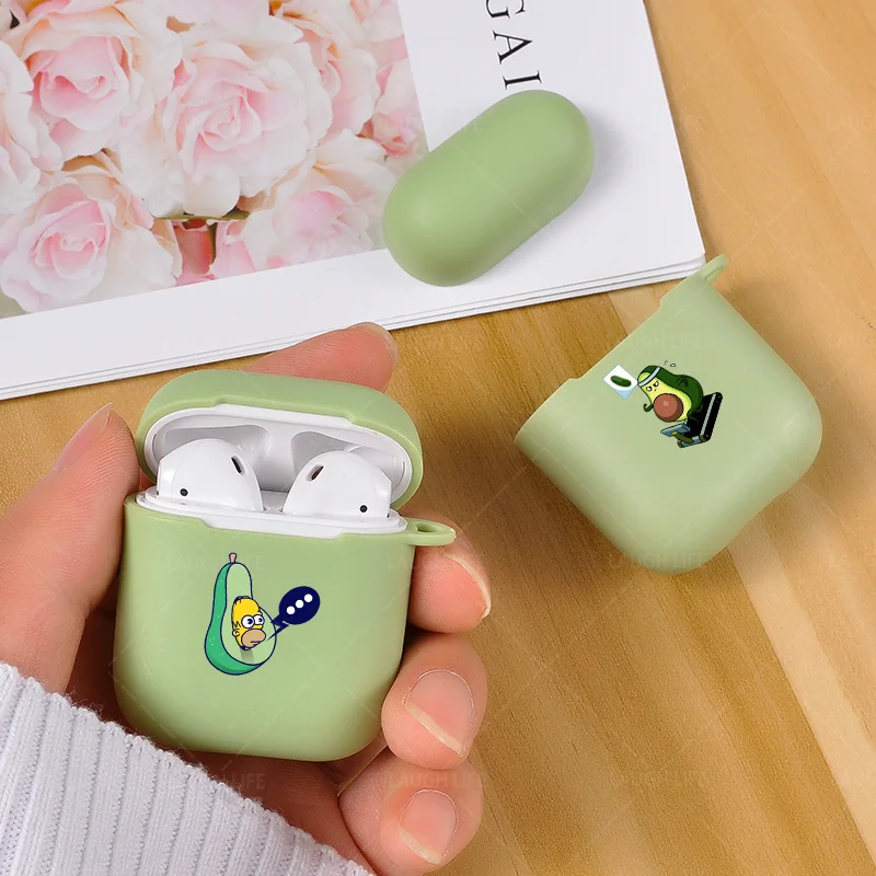 Чехол s для Apple AirPods 2 мягкий мультяшный чехол для наушников с авокадо для Air Pods 1 чехол для зарядного устройства для Airpods