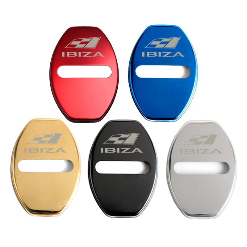 Stainless Steel Door Lock Buckle Protection Protective Cover trim for Seat Ibiza Car Accessories