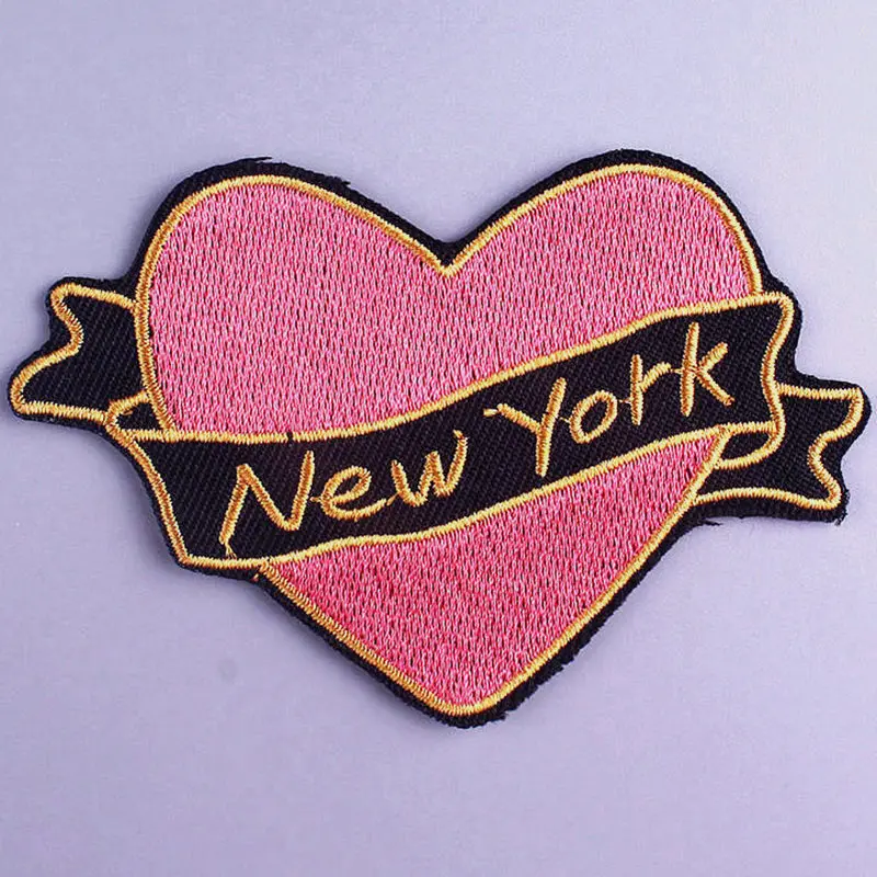 

Нашивки в полоску «Нью-Йорк» с надписью «сделай сам», вышитые нашивки в форме сердца для куртки, одежды, наклейки с утюгом, нашивки для одежды