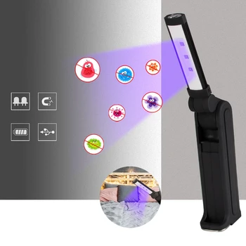 

UV-C Light Portable UV Sterilizer Light Stick For Wand Home Hotel USB Rechargeable Handheld LED UV Lamp Magnetic LED Flashlight