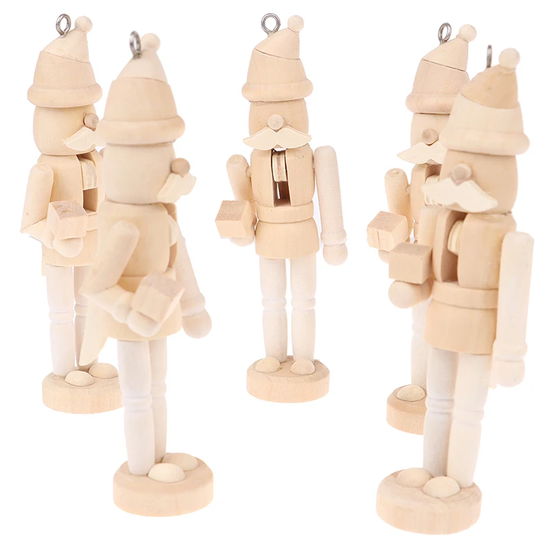 New 1Pc 12cm Nutcracker Puppet White Embryo Walnut Soldier Shaped Ornaments | Игрушки и хобби