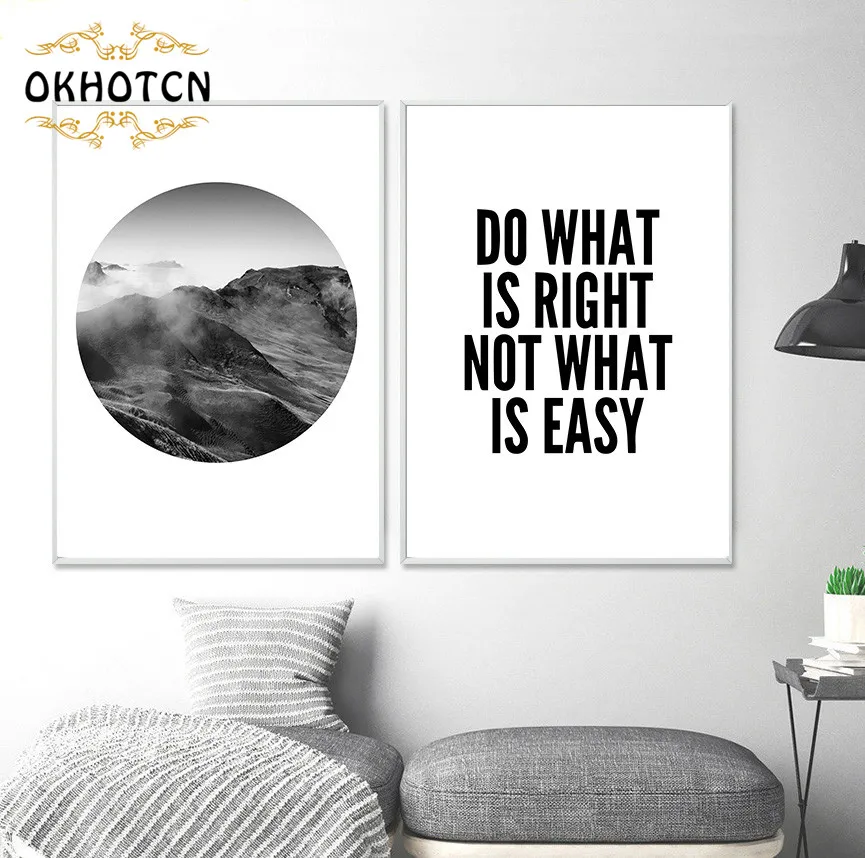 

Mountain Landscape Motivational Print Poster Quote Minimalist Wall Art Canvas Painting Picture For Living Room Nordic Decoration