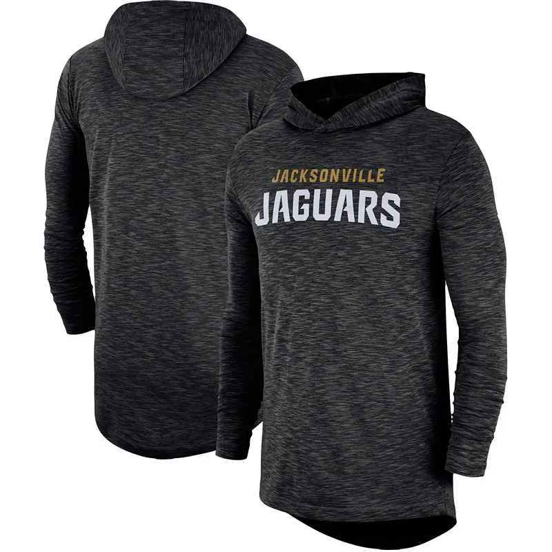 Джэксонвилль Американский футбол толстовка Jaguars Black Sideline Slub представление с капюшоном с длинным рукавом Толстовка - Цвет: 1