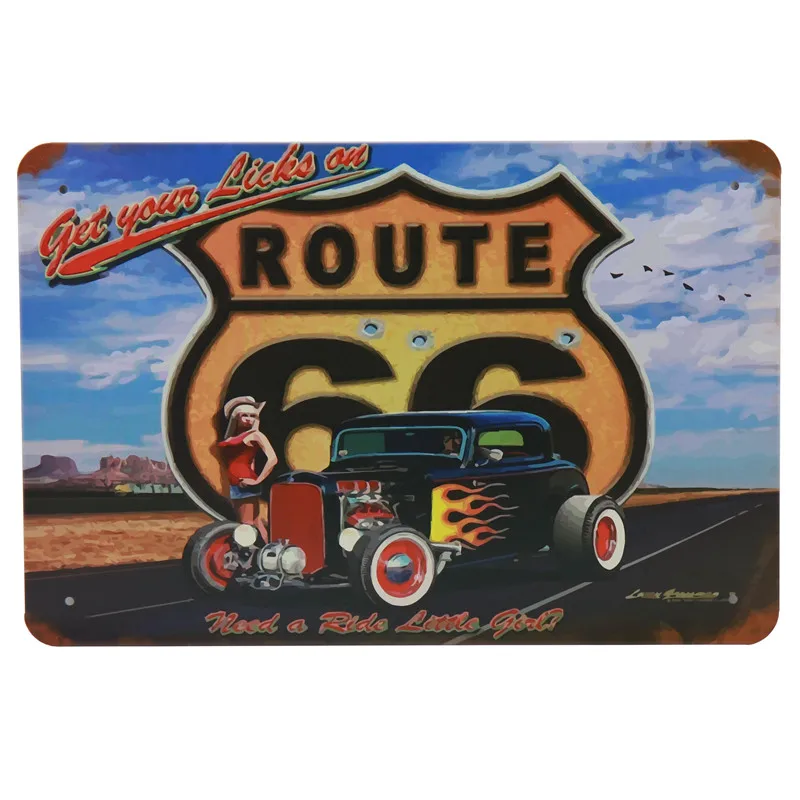 US Route 66 вывески Бар Паб до ретро-наклейки металлическая пластина плакат живопись винтажная жестяная вывеска жестяная художественная стена гараж домашний декор H19