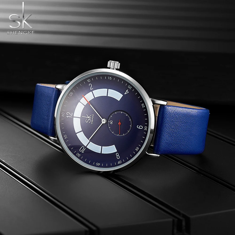 Shengke Men Watches Brand Fashion Men's Causal Waterproof Quartz Watch Leather Male Fashion Sport Wristwatches Relogio Masculino