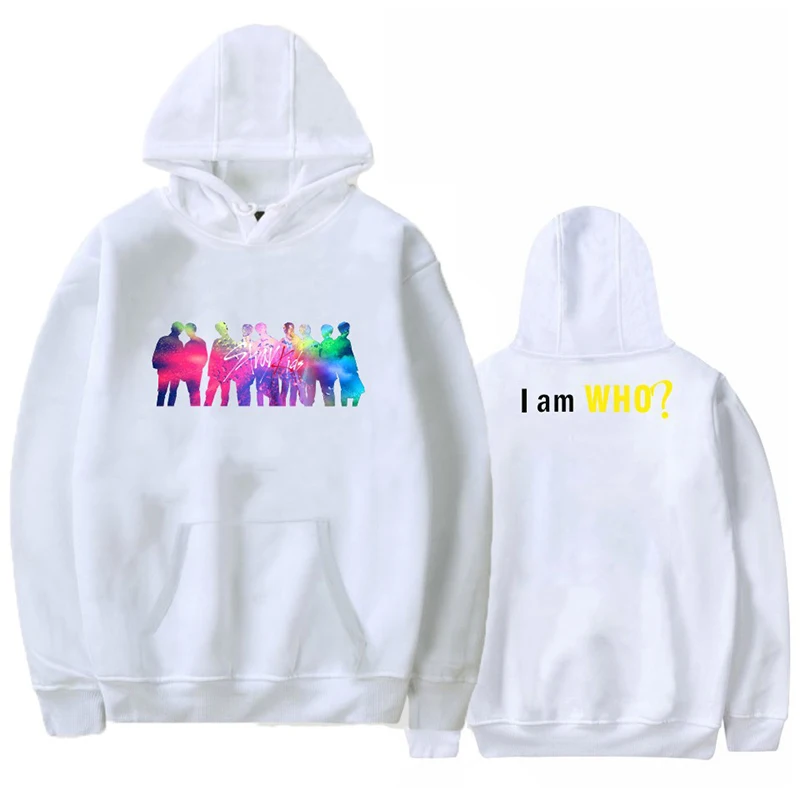 KPOP Stray Kids I AM WHO/мужские и женские осенне-зимние Бархатные толстовки с капюшоном свободный уличный пуловер хлопковый дропшиппинг