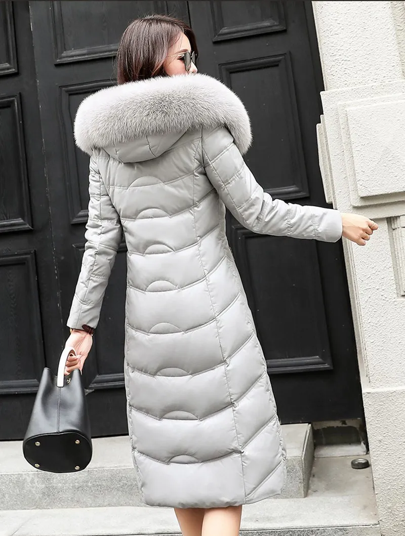 Натуральная овечья кожа, замша, парки, пальто, куртки с рисунком лисы Мужская куртка с капюшоном осень-зима Для женщин теплое длинное пальто LF9096