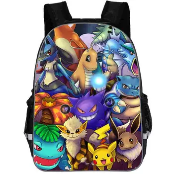 

Hot Anime Pokemon Backpack Boys Girls School Bags Children Pikachu Backpack for Teenagers Kids Gift Backpacks Schoolbags Mochila