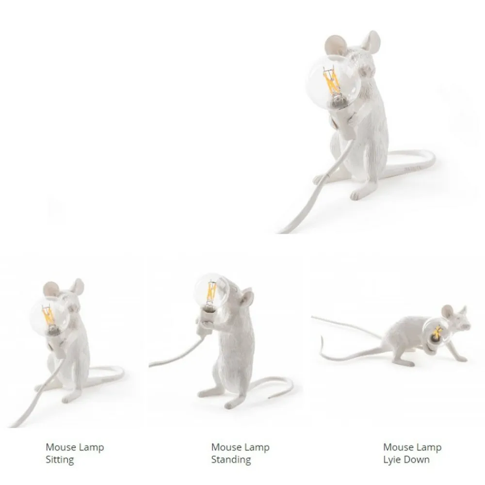

Postmodern Resin Animal Rat Mouse Table Lamp Small Mini Mouse Cute LED Night Lights Home Decor Desk Lights Bedside Lamp