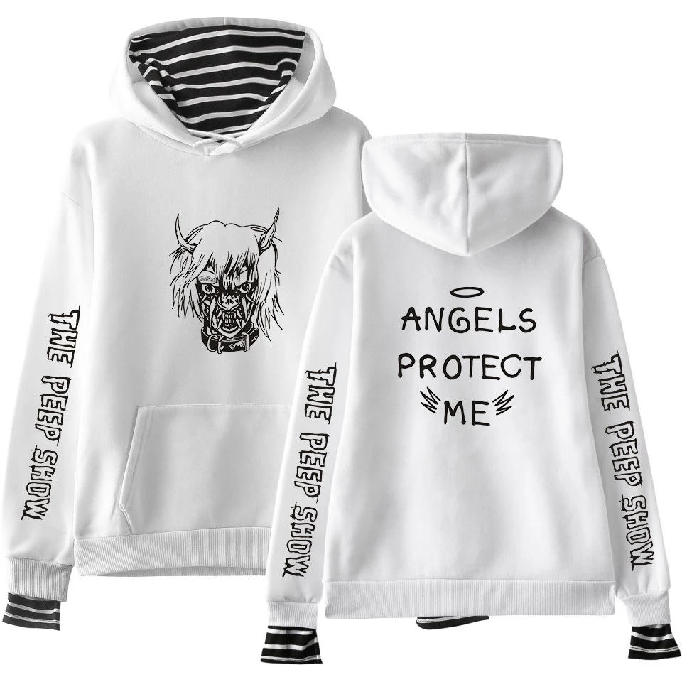 

Creative Two Piece Hoodies Women Lil Peep ANGELS PROTECT ME Sweatshirt Harajuku High Quality Pullover Hoodies Sudadera