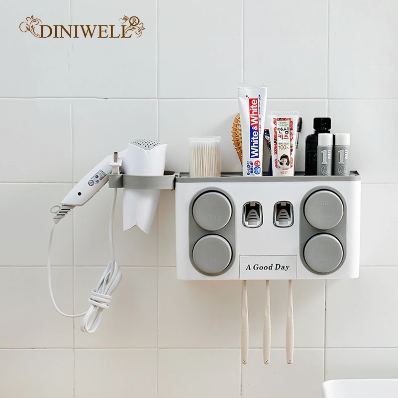 Автоматический диспенсер для зубной пасты на присоске настенный ящик для хранения для ванной комнаты Набор для ванной комнаты аксессуары держатель для зубной щетки