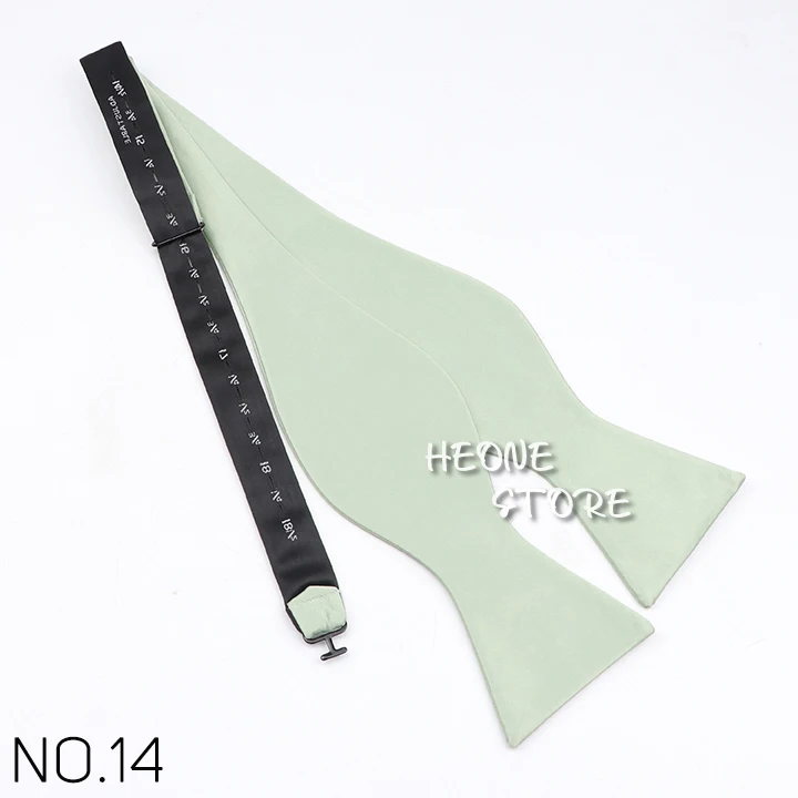 Selbstfliege aus weichem Seidensatin für Herren, verstellbar, einfarbig, Jacquard-gewebte Krawatte für Business, Hochzeit, Party, klassische Fliege, Geschenke – Detail 15