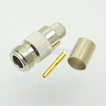 

DHL/EMS 50 pcs Connector N female jack crimp RG8 RG213 RG165 LMR400 7D-FB cable straight -d2