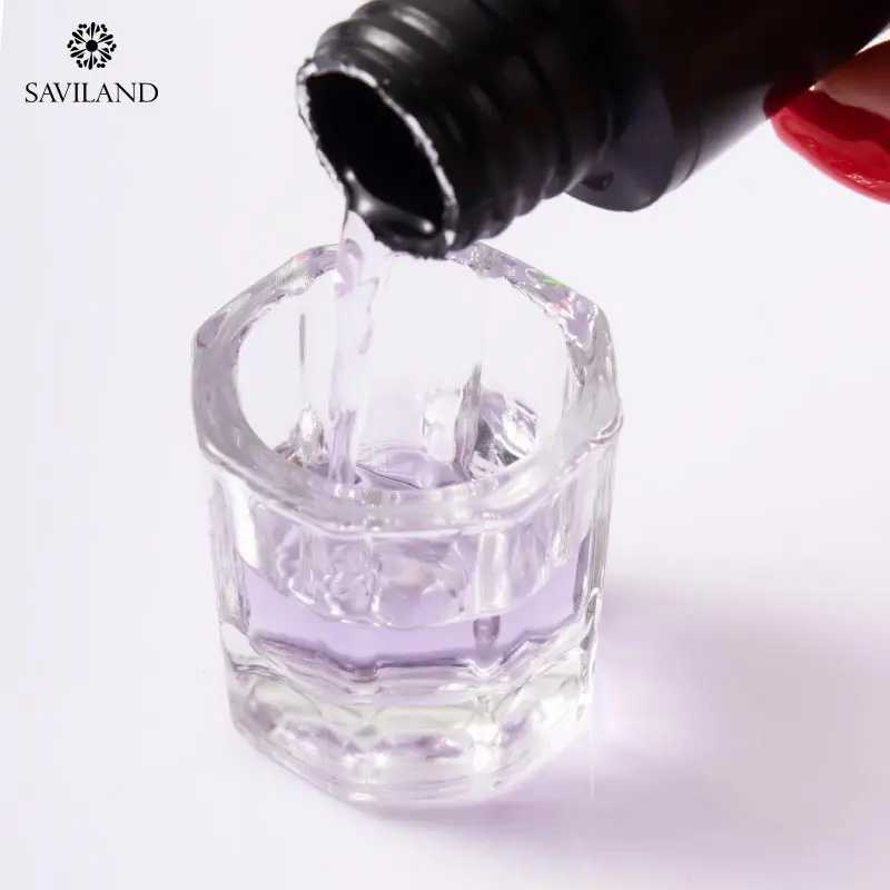 SAVILAND кристаллическая стеклянная чашка поли гель решение скольжения маникюрные инструменты для ногтей накладные УФ СТРОИТЕЛЬ для полигель наращивание ногтей - Цвет: Crystal Glass Cup
