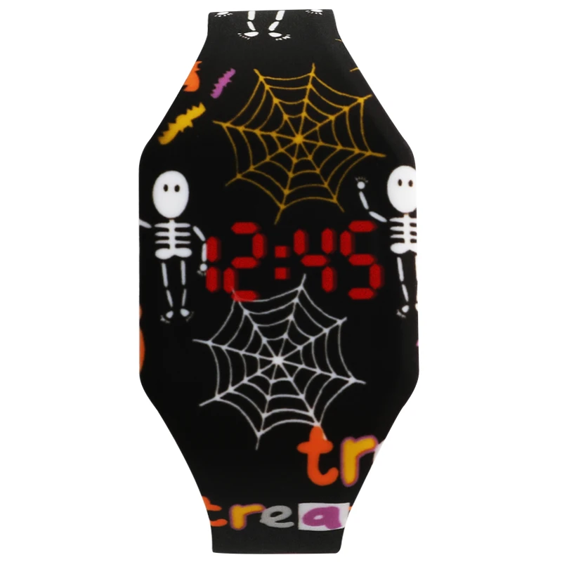 Halloween Детские часы с изображением единорога, милые наручные часы для девочек, кварцевые студенческие часы, часы для детей, светодиодный цифровой дисплей, часы - Цвет: Halloween