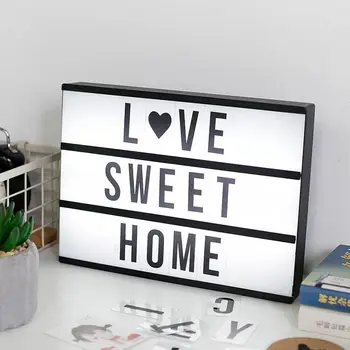 

2019 DIY LED letter Light Box Large Size letters lightbox Lamp Letters Card USB Powered Cinema Lightbox Home Decoration Lamp