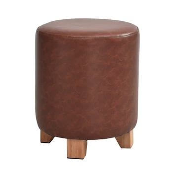 

New Household Low Foot Stool Circular Small Wood Bench Kids/Children Chair Living Room Small Tea Table Sofa Leather Three Size