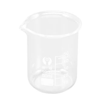 

50ML Glass Beaker Premium Durable Graduated Household Kitchen Measuring Cup Drink Water Beaker Chemistry Lab Glassware