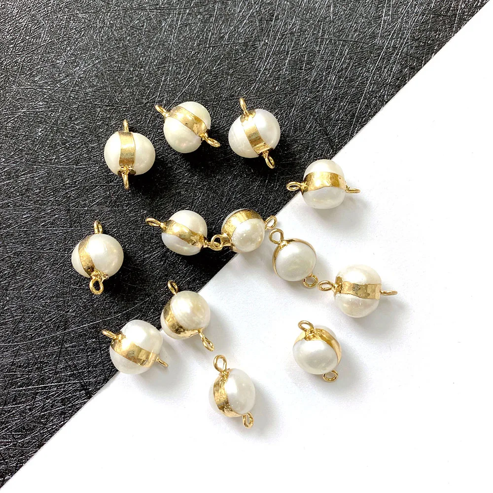 

Natural Freshwater Pearl Potato Shape Double Hole Connector for DIY Jewelry Making Necklace Bracelet Accessories Size 10x17mm