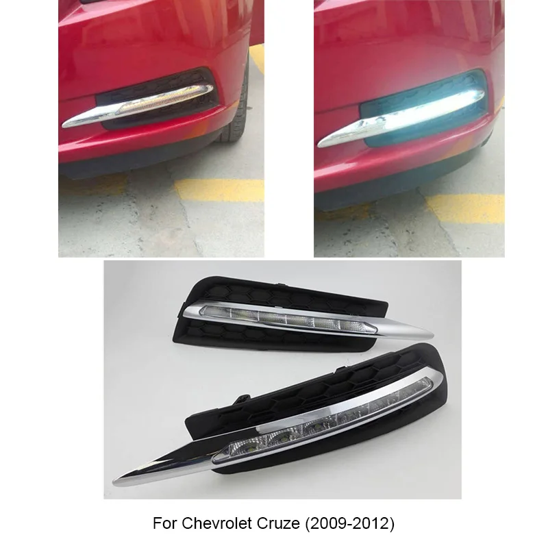 2 шт. Автомобильный светодиодный светильник дневного света для Chevrolet* Cruze(2009-2012) с поворотным сигналом затемненный светильник 9 светодиодный DRL противотуманная фара