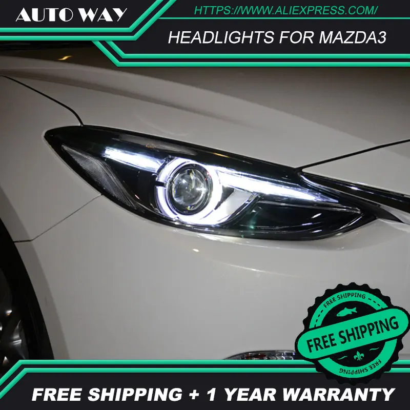 Автомобильный Стайлинг светодиодный HID светодиодный фары фара чехол для Mazda 3 Mazda3 фары Axela M3 bi-ксеноновая линзы ближнего и дальнего света