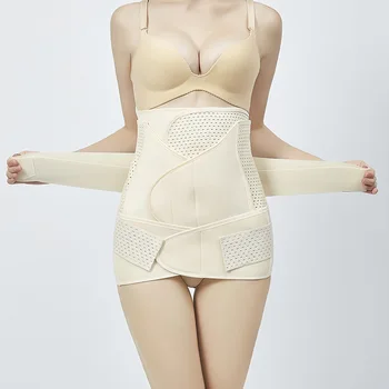 

Postpartum Belly Band Women'S Three-Piece Set Natural Delivery Corset Thin Breathable Weight Control Pregnant