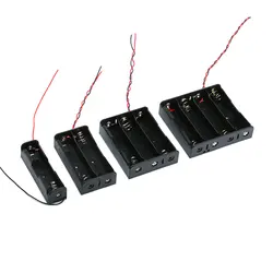 New Plastic 18650 Battery Storage Box Case 1 2 3 4 Slot Way DIY Batteries Clip Holder Container With Wire Lead For 18650 Battery