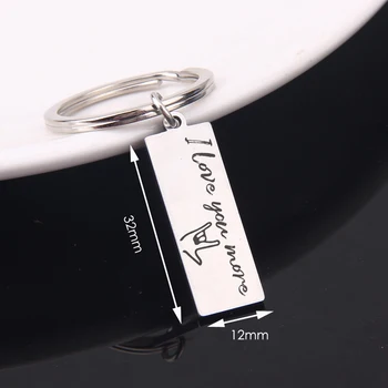 

I Love You More Keychain For Boyfriend Girlfriend Couple Gift Hand Stamped Love Jewelry Hot Sale Stainless Steel Key Ring