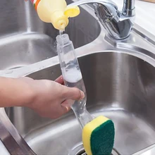 Distributeur de savon liquide avec recharge, épurateur, brosse de lavage, tampon de course remplaçable, éponge, produits de nettoyage de la vaisselle de cuisine