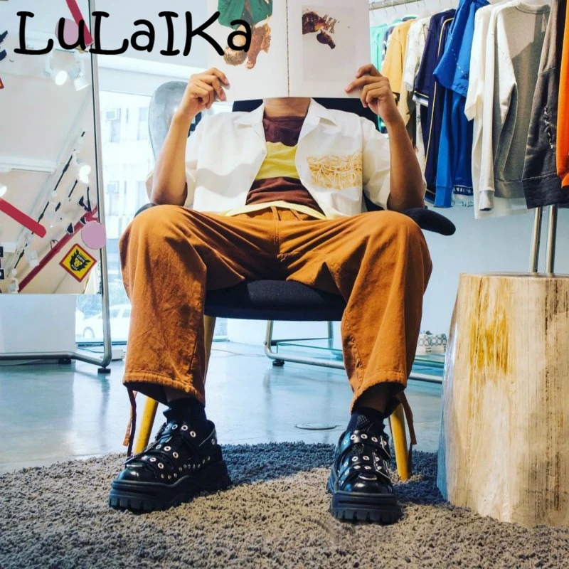 LuLaIKa 2020 лето новая женская мода с круглым металлическим украшением Удобная