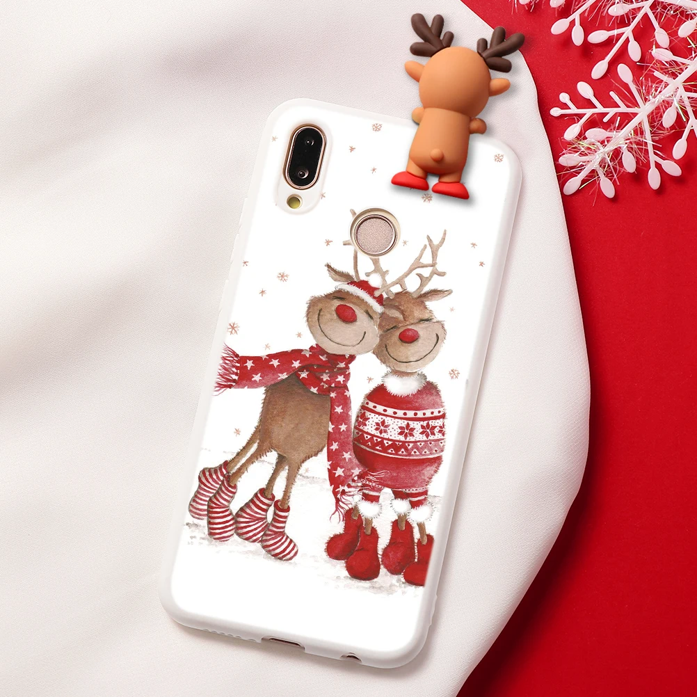 Чехол из ТПУ с рождественским оленем для huawei P30 P20 P8 P9 P10 mate 30 10 20 Pro Lite P Smart Plus Y6 Y7 Y9 Pro Prime
