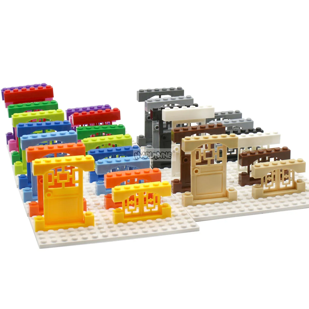 MARUMINE 1x4x6 дверная и оконная рама 4*3 небольшие строительные блоки городская часть классические кирпичи образовательное Строительство игрушки