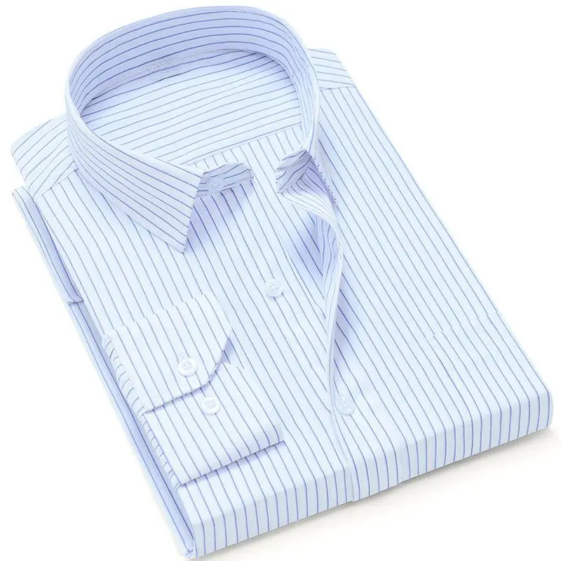 GZ819 Spring autumn shirt men bust 138cm 5XL 6XL 7XL 8XL 9XL plus size Loose long sleeve striped shirt men - Цвет: GZ819