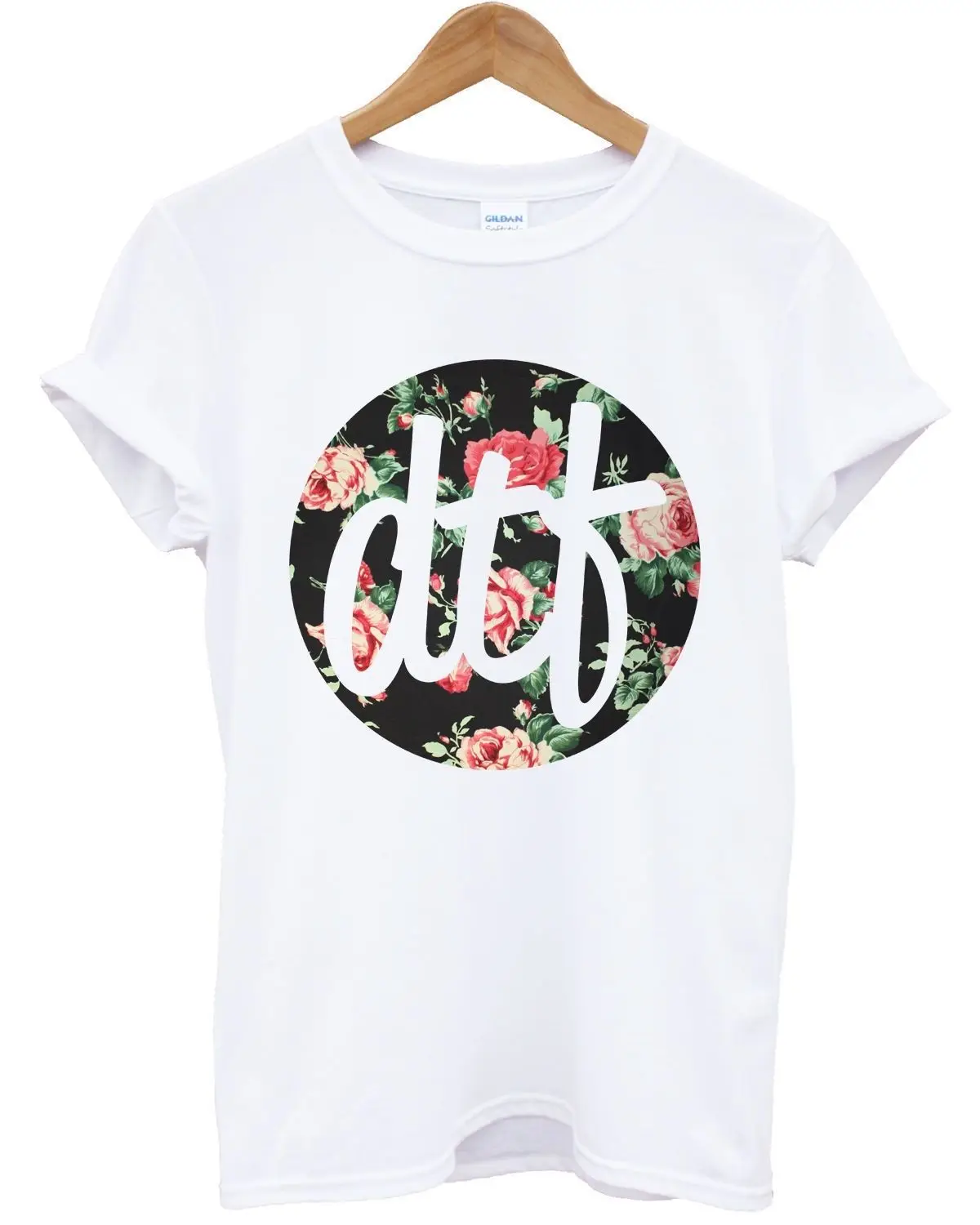 DTF Rose T Shirt Mens Womens Kids Urban Fresh Top Summer High Floral Shop 100% cotton tee shirt tops wholesale |