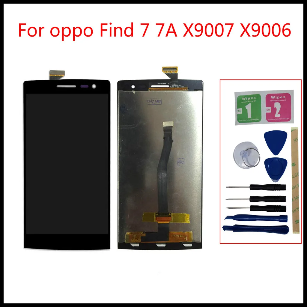 

100% Tested Top quality For oppo Find 7 7A X9007 X9006 LCD screen Touch Screen Panel Digitizer Assembly find7 lcd ekran
