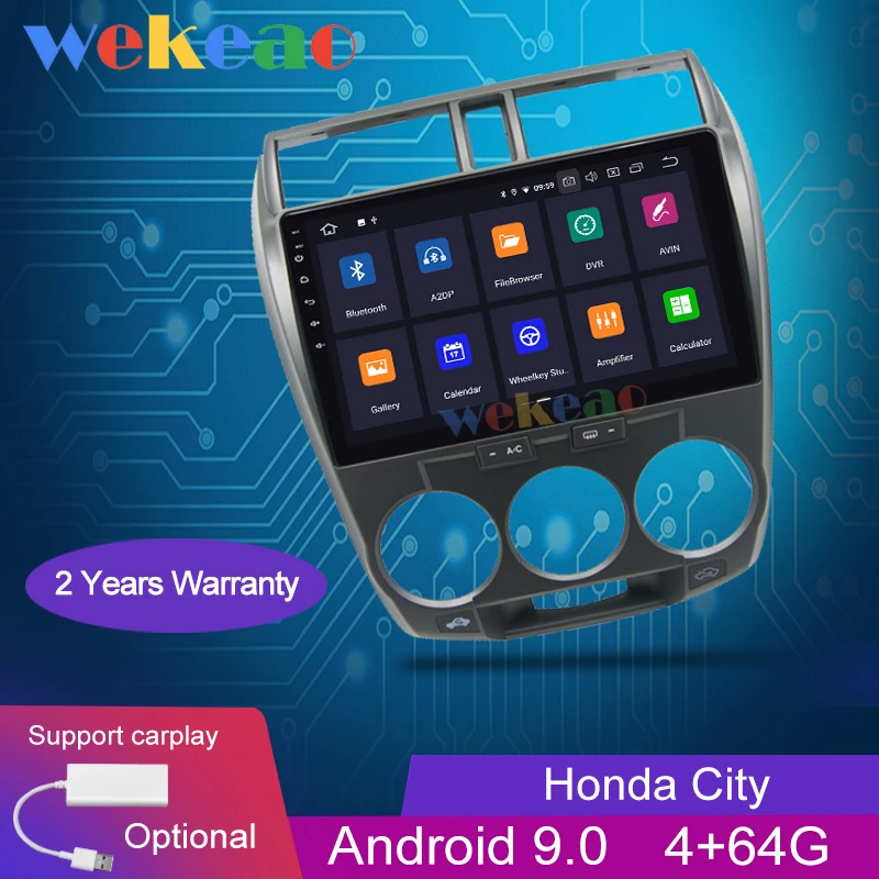 Wekeao сенсорный экран 10 1 'ɱ Din Android 9 0 автомобильное радио GPS навигация для Honda City