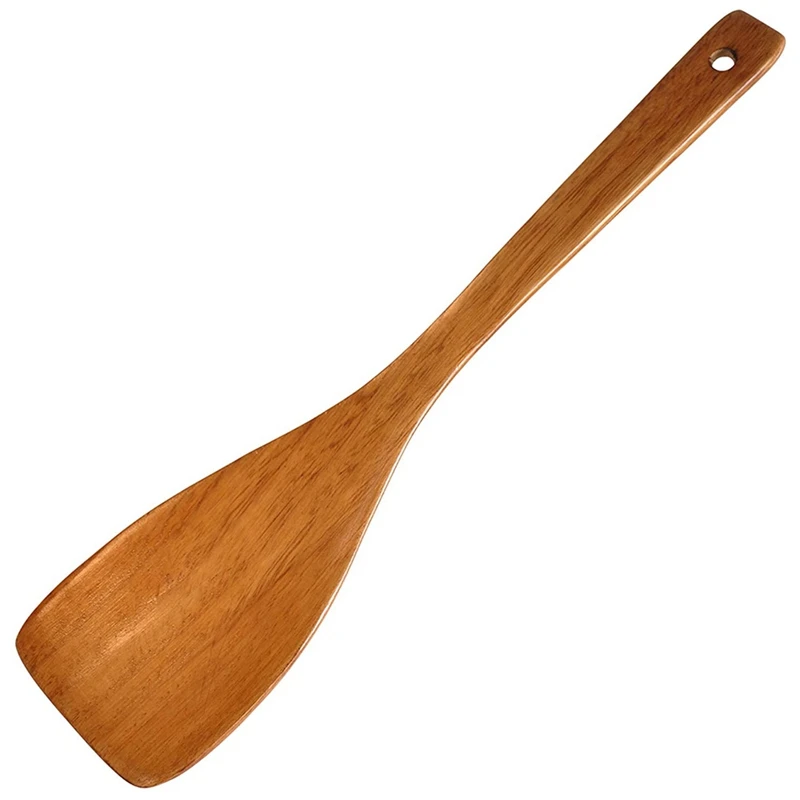 Wooden Spatula.Long Handle Flat Frying Spatula. Handmade for Kitchen