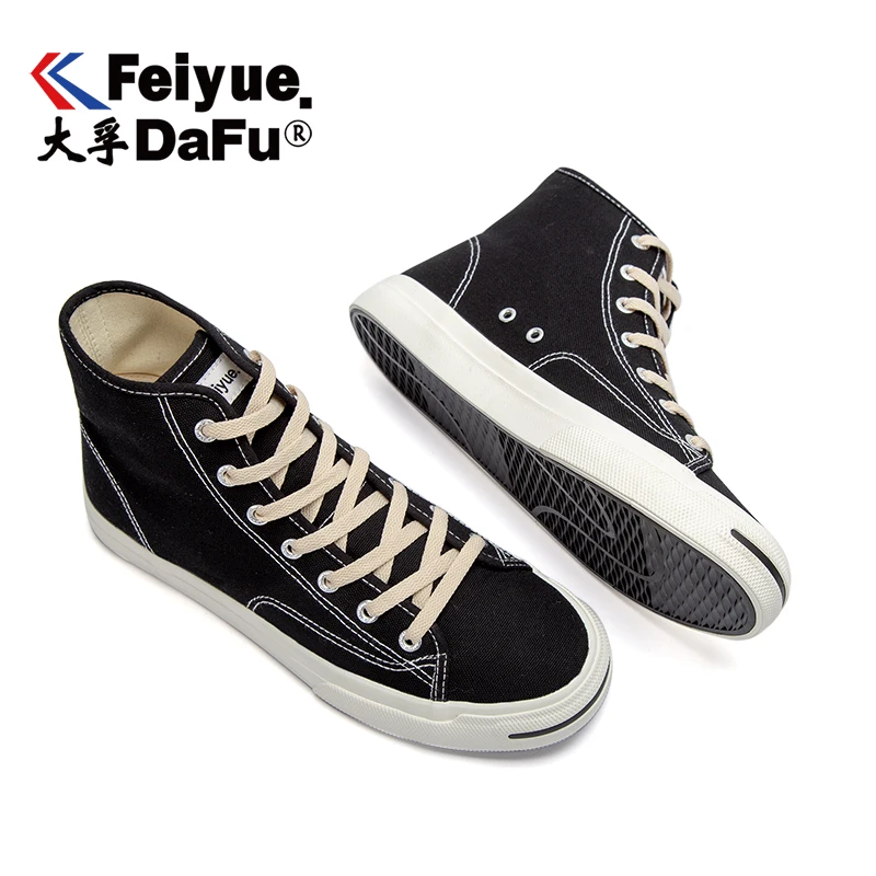 Feiyue/Повседневная парусиновая обувь; 904N; высокая черная обувь на плоской подошве для мужчин и женщин; Вулканизированная обувь; дышащие кроссовки; простая обувь на плоской подошве для скейтбординга