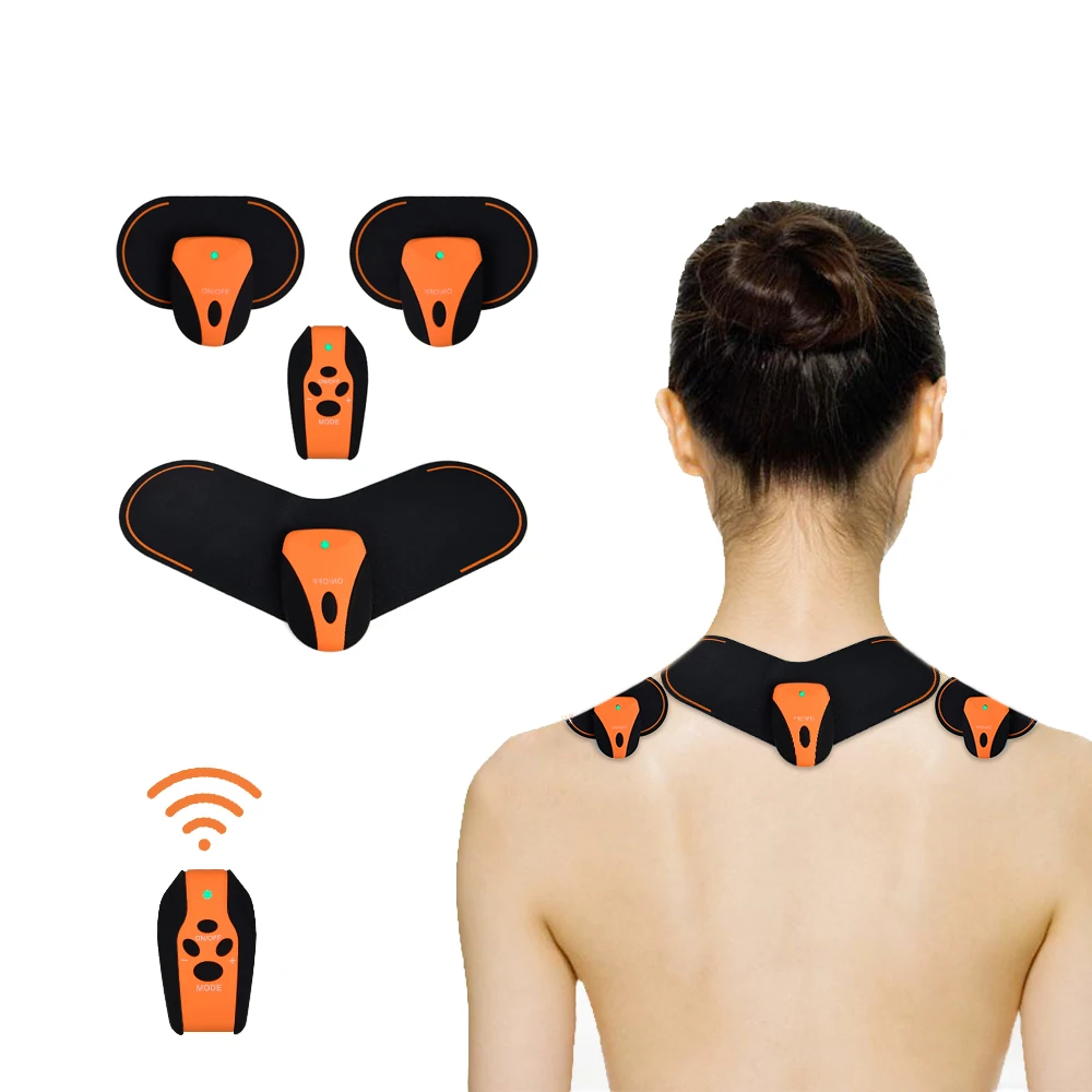

EMS Muscle Stimulator Remote Control Vibration Neck Shoulder Body Massager Rechargeable EMS Trainer Relaxation With EMS Gel Pad