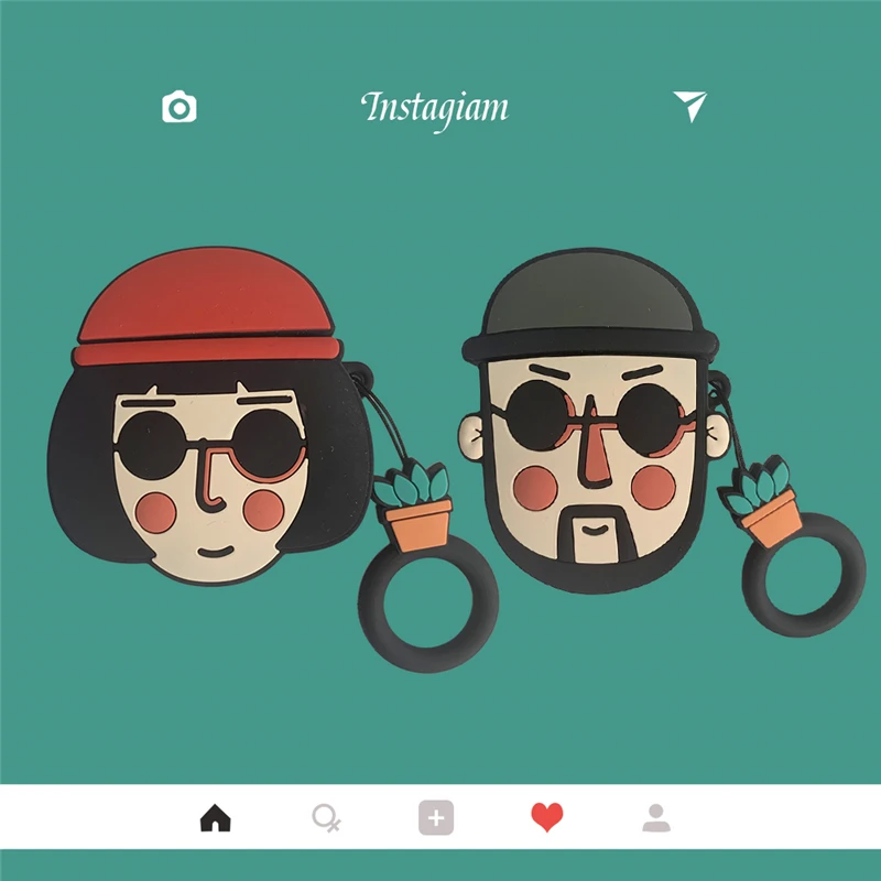 

Ins Couple Protective Cover for Apple Airpods 1 2 Cover Silicone Soft Shell Leon Movie Surroundings for For Apple Airpods 2 1