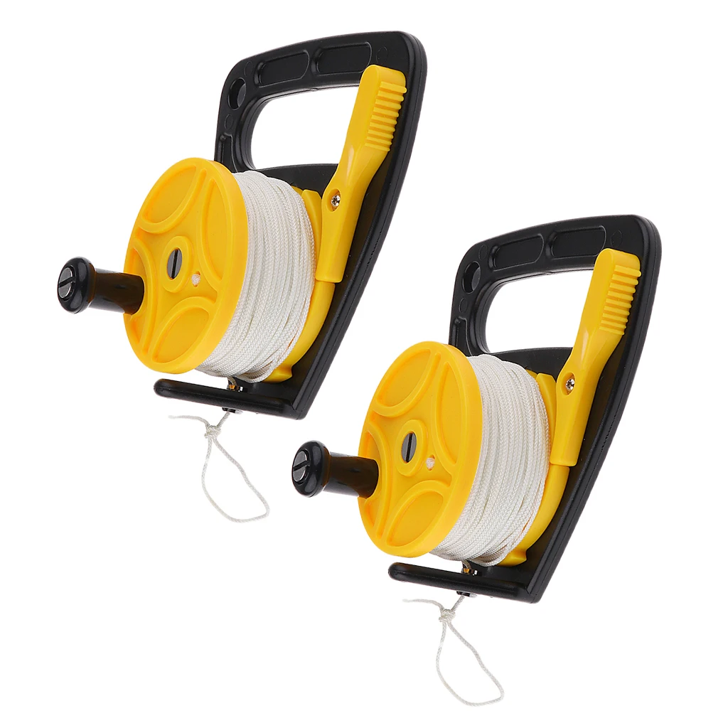 2X 150ft/46m Scuba Diving Dive Reel With Line Guide Handle Cave Wreck Kayak