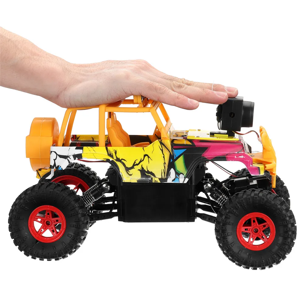 1:18 2,4G 4WD Rc автомобиль с 1080P HD wifi FPV App управление светодиодный внедорожный автомобиль альпинистский грузовик с светодиодный подсветкой подарок для детей