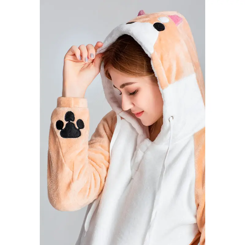 Dropshipping Lovely Muco Harajuku Sweatshirt Japan Kawaii Plush Female Hoodie Girls Anime Shiba Inu Doge With Ears Pullover